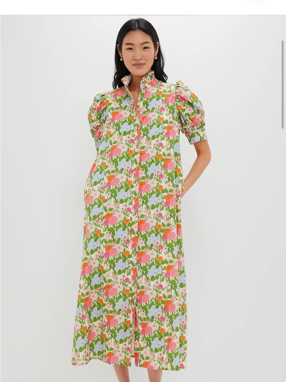 HYACINTH HOUSE
Multi Green Begonia Floral Louisa Maxi Dress Sz S - Picture 1 of 6